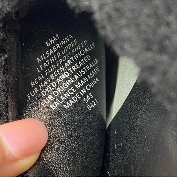 Marc Fisher Sabrinna Black Shearling Flat Mule 6.5 M - Picture 8 of 11